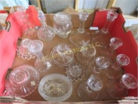 assorted candle holders clear glass cruet set