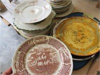 assorted vintage plates serving tray pretty pieces
