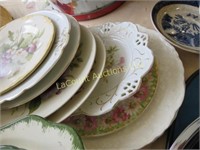 assorted vintage plates serving tray pretty pieces