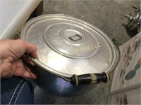 vintage metal pots w wood handles
