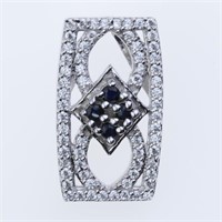 Sterling Silver Sapphire & Zircon Pendant