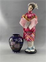 Asian Style Vase & Doll - Japan