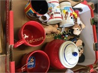 vintage mickey mouse cookie jar mugs cups radio