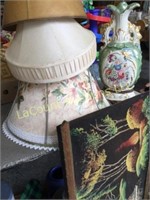 vintage lamp and shades velvet painting