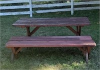 Wooden Picnic Table w/ Benches