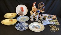 Ceramic Chicken, Bowls, Plates, Misc