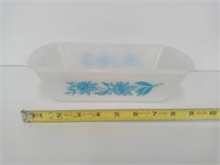 Vintage Blue Thistle Glassbake Loaf/Casserole Dish