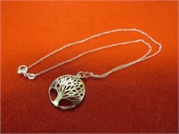 NEW 18" TREE PENDANT NECKLACE STAMPED 925
