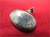 NEW 1" DENDRITE OPAL PENDANT STAMPED 925