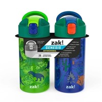 2-PK Zak 18oz Water Bottles, Dinosaurs &