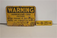 Warning underground cable sign - 2 pc.