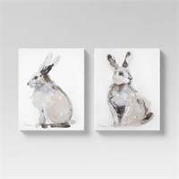 Threshold™ (Set of 2) 16" X 20" Rabbits Decorative