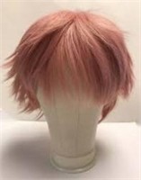 Anogol Hair Cap And Cosplay Wig Pink