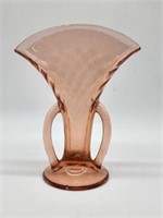 Pink Depression Glass Imperial Twisted Vase with