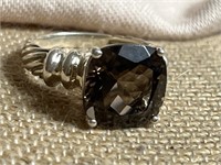 Sterling Silver Ring w/ Smoky Quartz Gemstone