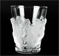 Lalique St Cloud Oak Leaf Crystal Vase