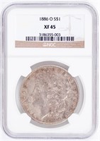 Coin 1886-O Morgan Silver Dollar NGC XF45