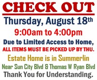 Wed.@12pm - Sun City Summerlin Estate Online Auction 8/17