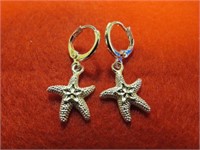 NEW .5" STARFISH EARRINGS STAMPED 925