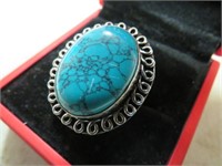 NEW SANTA ROSA TURQUOISE SIZE 8 RING STAMPED 925