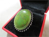 NEW GREEN TURQUOISE SIZE 8 RING STAMPED 925