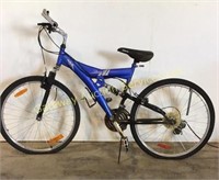 Blue dual suspension Velo mountain bike (needs