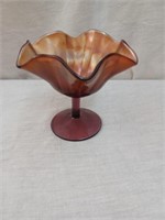 Carnival Glass Compote 5" tall