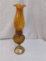 Amber Oil Lamp 14" tall