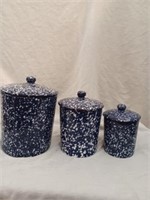 3 pc Stoneware Canister Set