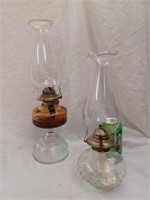 2 Clear Oil lamps