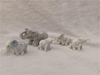 5 Miniature Elephant Figurines