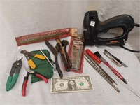 Misc Tools;  Allen Wrenches, Files & Stapler