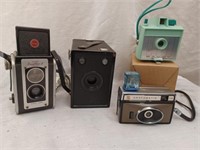 4 Vintage Cameras - Kodak, Savoy, Etc