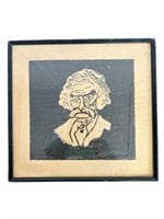 Mark Twain Woodblock Print