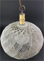 Vintage 20" Wicker Swag Lamp