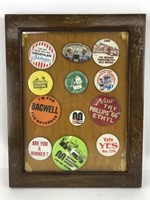Vintage Framed Buttons Pins