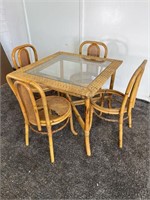 Bamboo & Wicker Table & Chairs