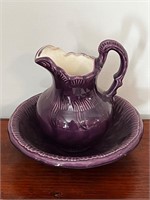 Pottery pitcher and basin bowl
