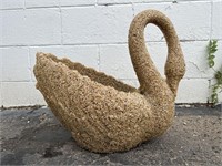 Molded Pebble Swan Planter