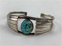 Vintage Sterling Silver & Turquoise Cuff Bracelet