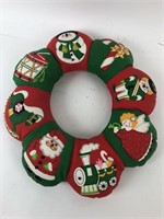 Vintage Handmade Fabric Christmas Wreath