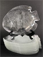 12 Glass Fish Plates