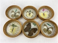 Vintage Bamboo Butterfly Coasters