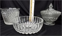 Clear Glass Bowls & Covered Candy Dish