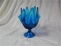 MCM Viking Bluenique Handkerchief Vase Compote