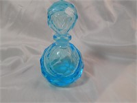 Vintage I.W. Rice Cut Glass Aqua Perfume Bottle
