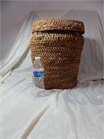 Antique Woven Indian Basket & Lid