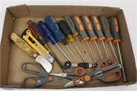 Hand Tool Lot Screwdriver Scissors Exacto