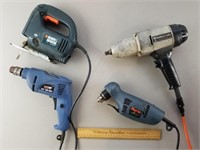 Corded Tool Lot Impact, Drill, Scroll Saw