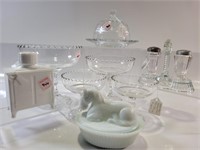 McKee Milk Glass Covered Horse Dish & More